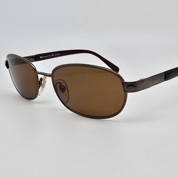 Persol 2079-S 618/47 Gloss Copper Frame Brown Polarized Glass Lens Sunglasses - Picture 1 of 14